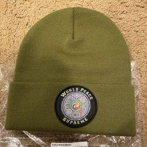 Supreme World Peace Beanie Olive